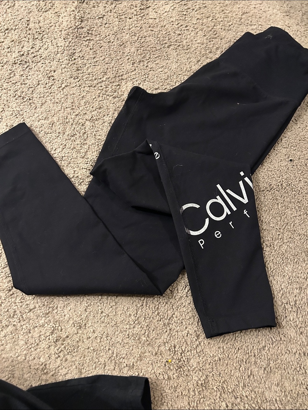 Calvin Klein Kids Black Performance Leggings with Logo